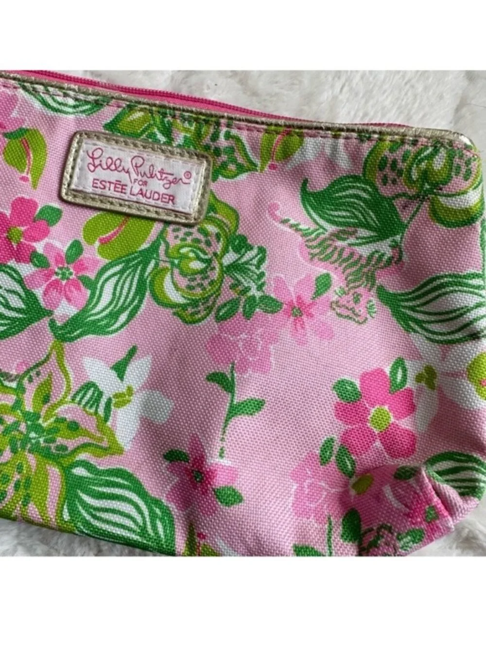 Lilly Pulitzer X Estee Lauder | FLAWED Pink Tiger Floral Cosmetic Case